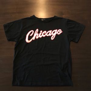 Chicago black red and white tee